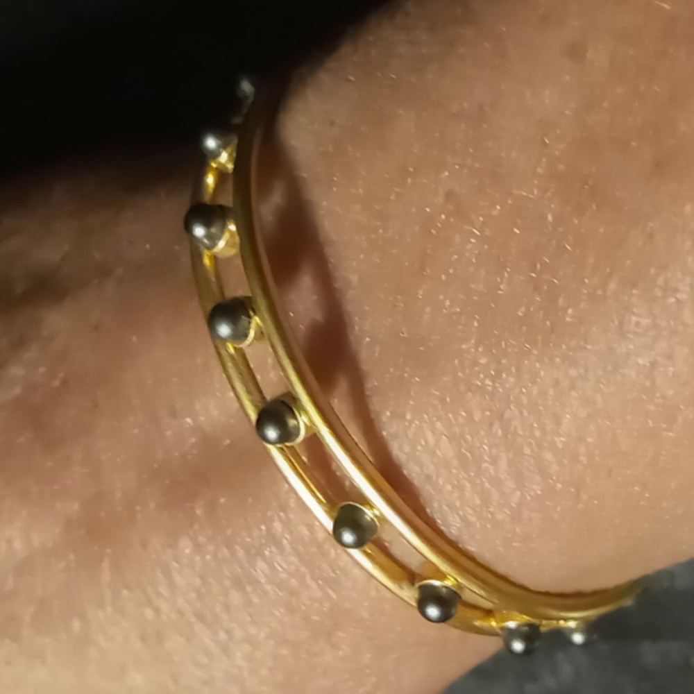 Madewell thin cuff bracelet gold tone.